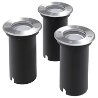 vidaXL Bodeneinbaustrahler Aluminium 12,5 cm 3 Stk. grau