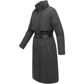 Navahoo Damen Wintermantel warmer, wasserabweisender Parka mit (abnehmbarer) Kapuze und Taillengürtel Waldbummler 14 Mouse Grey Gr. 3XL - 3XL