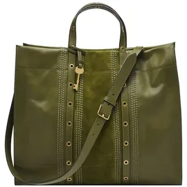 Fossil Carmen Tote Shopper Leather Green Moss