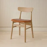 Esszimmerstuhl HAMMEL FURNITURE "Mosbøl, Stuhl, Massivholz mit gepolstertem Sitz – robust & komfortabel", braun (, eiche geölt, eiche geölt, cognac), B:48cm H:79cm T:46cm, Leder, Massivholz, Stühle, Esszimmerstuhl, Massivholz, gepolsterte Sitzfläche, versch. Farbvarianten