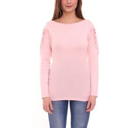 melrose Damen Rundhals-Pullover Sweat-Shirt mit Stickereien im Schulterbereich 64805604 Rosa - 34