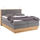 Home Affaire Boxspringbett HOME AFFAIRE "Cavan", grau (anthrazit), B:164cm L:222cm, Microfaser (100% Polyester), Komplettbetten, Boxspringbett, Eiche, inkl. Bettkasten & Topper, verschiedene Härtegrade (auch H4)