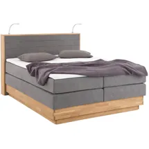 Home Affaire Boxspringbett HOME AFFAIRE "Cavan", grau (anthrazit), B:164cm L:222cm, Microfaser (100% Polyester), Komplettbetten, Boxspringbett, Eiche, inkl. Bettkasten & Topper, verschiedene Härtegrade (auch H4)