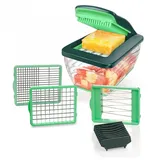 Genius Gemüseschneider Nicer Dicer Chef S, 7 Teile, Würfel, Stifte und Scheiben grün