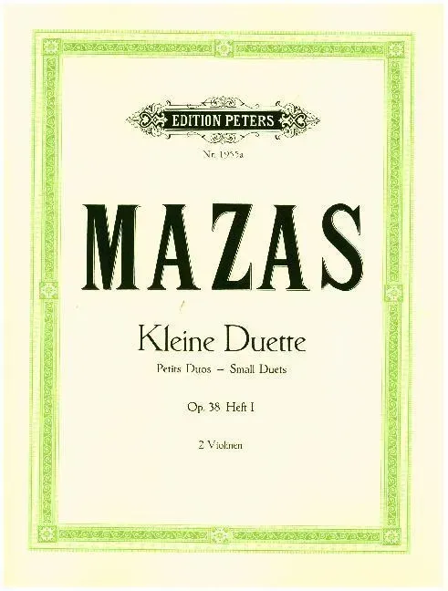 Kleine Duette Op. 38 (Band 1  Duett Nr. 1 - Duett Nr. 6) - Jacques-Féréol Mazas  Kartoniert (TB)