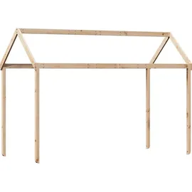 vidaXL Kinderbett Dach 207 x 80,5 x 151,5 cm Kiefer massiv braun