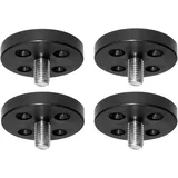 WAGNER Anschraubplatten RUND 4tlg. Set kombinierbar - Ø 50 x 30 mm, Gewinde M10 x 28 mm, Kunststoff schwarz - 12398604