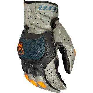 Klim Badlands Aero Pro, Handschuhe kurz - Grau/Dunkelgrau/Petrol/Orange - XL