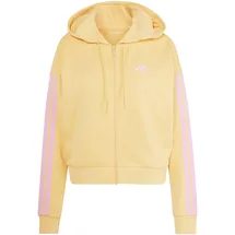 adidas Essentials 3-Stripes French Terry Full Zip Hoodie, Semi Ice Tangerine/st Tropic Bloom, S