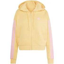 adidas Essentials 3-Stripes French Terry Full Zip Hoodie, Semi Ice Tangerine/st Tropic Bloom, S