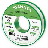 Stannol Kristall 600 Fairtin Lötzinn, bleifrei bleifrei Sn96,5Ag3Cu0,5 100g 1mm
