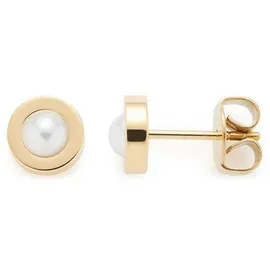 LEONARDO Paar Ohrstecker Isa Sommer Special, mit Glasstein gelb|goldfarben|weiß