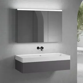 Neoro Waschtischunterschrank 1 Auszug 120 x 23,5 x 51,3 cm Grau