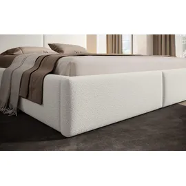 FEDVE Polsterbett Creme Textil, 140x200 cm, Schlafzimmer Betten, Polsterbetten