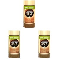 NESCAFÉ GOLD Mild, löslicher Bohnenkaffee, Instant-Kaffee aus erlesenen Kaffeebohnen, koffeinhaltig, 3er Pack (1 x 200g)