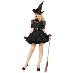 Leg Avenue Kostüm Sexy Hexe schwarz, Verführerisches Halloween Kostüm für Euren großen Auftritt schwarz S