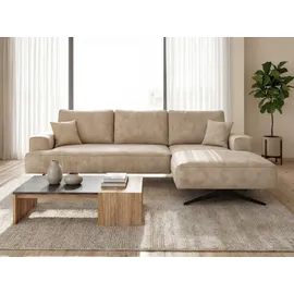 GRAINGOLD Ecksofa Leto Beige Rechts