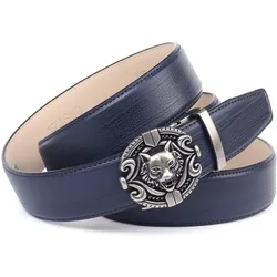 Ledergürtel ANTHONI CROWN, Damen, Gr. 105, blau (dunkelblau), Leder, unifarben, elegant,klassisch, Gürtel, Ledergürtel geflammt