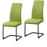 Hti-Living Schwingstuhl Kunstleder grün 2er Set