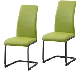 Hti-Living Schwingstuhl Kunstleder grün 2er Set