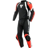 Dainese Herren Motorrad Lederkombi Avro 4 Gr. 50 Zweiteiler schwarz-fluorot-weiß