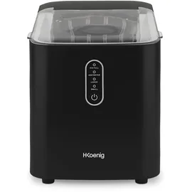 h.koenig KUB14 12kg in 24 Stunden, Eiswürfel in 6min, 2 Eiswürfelgrößen, 120 W Schwarz leise, Eiswürfelbereiter, 1 L, Eiswürfelschaufel