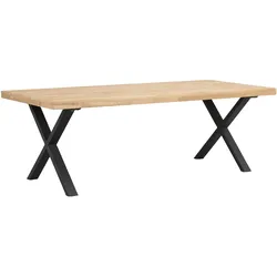 Esstisch Brooklyn, X-Gestell, 220cm, Natur