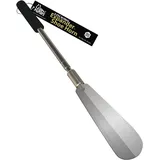 FootMatters Ausziehbarer Schuhlöffel - Extra langer Griff aus Edelstahl – Mit Drehriegelverschluss – Verlängerbar von 40,6 cm auf 79,0 cm. - Large