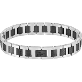Lacoste "Schmuck Parnterarmband METROPOLE schwarz (edelstahlfarben, schwarz), Armbänder, Herren, Kollektion aus Edelstahl, und schwarz-plattiertem Stahl - 2040418