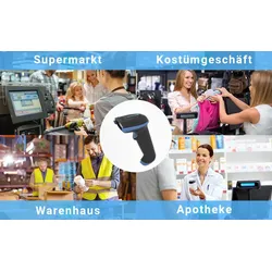 Tera Barcode Scanner D5100 2D Wireless Barcode Scanner Keil blau  1 Stück