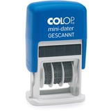 COLOP Datumstempel mit Text "Gescannt" Mini-Dater S 160/L selbstfärbend blau rot