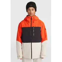 Skijacke O'NEILL "CARBONITE SNOW JACKET", Herren, Gr. M, bunt (paprika flame colour block), Stoff, Obermaterial: 100% Polyester, colorblocking, Jacken