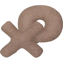 Dekokissen 2er Set HESPERIS Bouclé Braun Ohne Muster