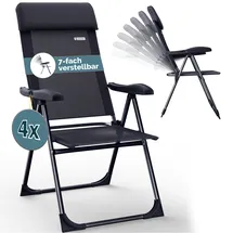 CASARIA Gartenstühle Set Klappbar 7-fach Verstellbar
