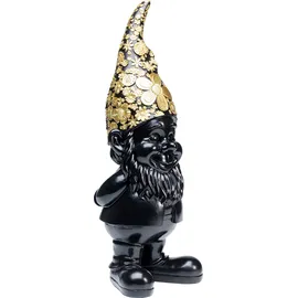 Kare DESIGN Deko Figur Zwerg Standing, Schwarz, gold (goldfarben), B:18cm H:61cm T:22cm, Polyresin, Dekofiguren,