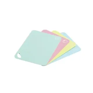 KESPER Flexible Schneidunterlage Set, 4-teilig, 30590 | Farbe: Pastelltöne (mint, rosé, gelb und türkis)
