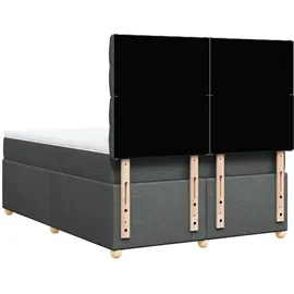 vidaXL Boxspringbett 140 x 200 cm Dunkelgrau