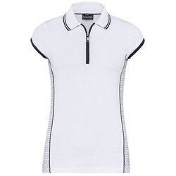 GOLFINO Poloshirt Golfino Perfect Round Dot Cap Sleeve Polo Optic White weiß