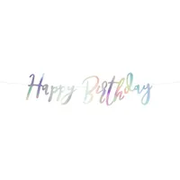 Partydeco Wimpelkette Girlande 16,5 x 62 cm irisierend
