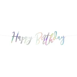 Partydeco Wimpelkette Girlande 16,5 x 62 cm irisierend
