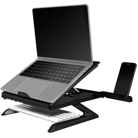 Logilink AA0133 - Notebook Ständer mit Smartphone-Halterungen, geeignet für 10–15,6"" Notebooks und Tablets, schwarz