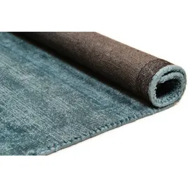 TOM TAILOR HOME »Shine uni«, rechteckig, Handweb Teppich, 100% Viskose, handgewebt, mit elegantem Schimmer, blau , , Maße cm B: 250 H: 1