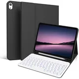 zoyu Tastatur Hülle für iPad 11 Generation A16/10 Generation (11 Zoll 2025/10.9 Zoll 2022), 7-farbige Beleuchtung Magnetische Tastatur für iPad 11./10. Gen Hülle mit Stifthalter, Schwarz