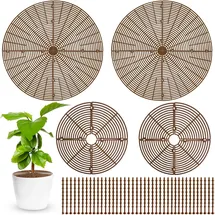 srmayyi Blumentopfgitter, 50,5 cm, 30,8 cm, Bodenschutz, zuschneidbares Blumentopfgitter, Katzen-Grab-Stopper, Baby-Sicherheitspflanzentopf-Abdeckung mit Heringen für drinnen und draußen, 4 Stück