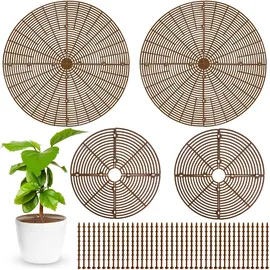 srmayyi Blumentopfgitter, 50,5 cm, 30,8 cm, Bodenschutz, zuschneidbares Blumentopfgitter, Katzen-Grab-Stopper, Baby-Sicherheitspflanzentopf-Abdeckung mit Heringen für drinnen und draußen, 4 Stück