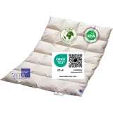 Vitaschlaf® Bio-Luxe-KBA TESTSIEGER Deutsche Gutshofdaune W5 - WARM DAUNENDECKE Organic 100% Nature Daunendecke Deutsche Qualität (135 x 200 cm)