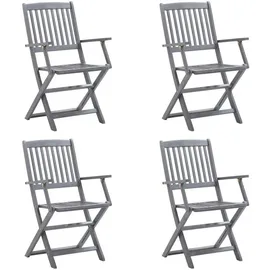 vidaXL Klappbare Gartenstühle 57 x 57 x 91 cm braun 4 St.