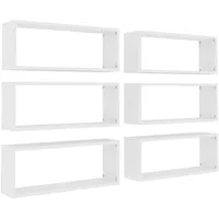 vidaXL Wandregal 6 Stk. 60 x 15 x 23 cm Weiß