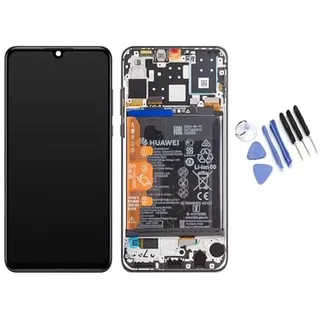 None Generisch Original Touchscreen Bildschirm LCD Display mit Rahmen Schwarz für Huawei P30 Lite & Akku New Edition MAR-LX1B
