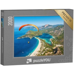 puzzleYOU Puzzle Gleitschirmflug über der Blauen Lagune in Oludeniz, 2000 Puzzleteile, puzzleYOU-Kollektionen Sport